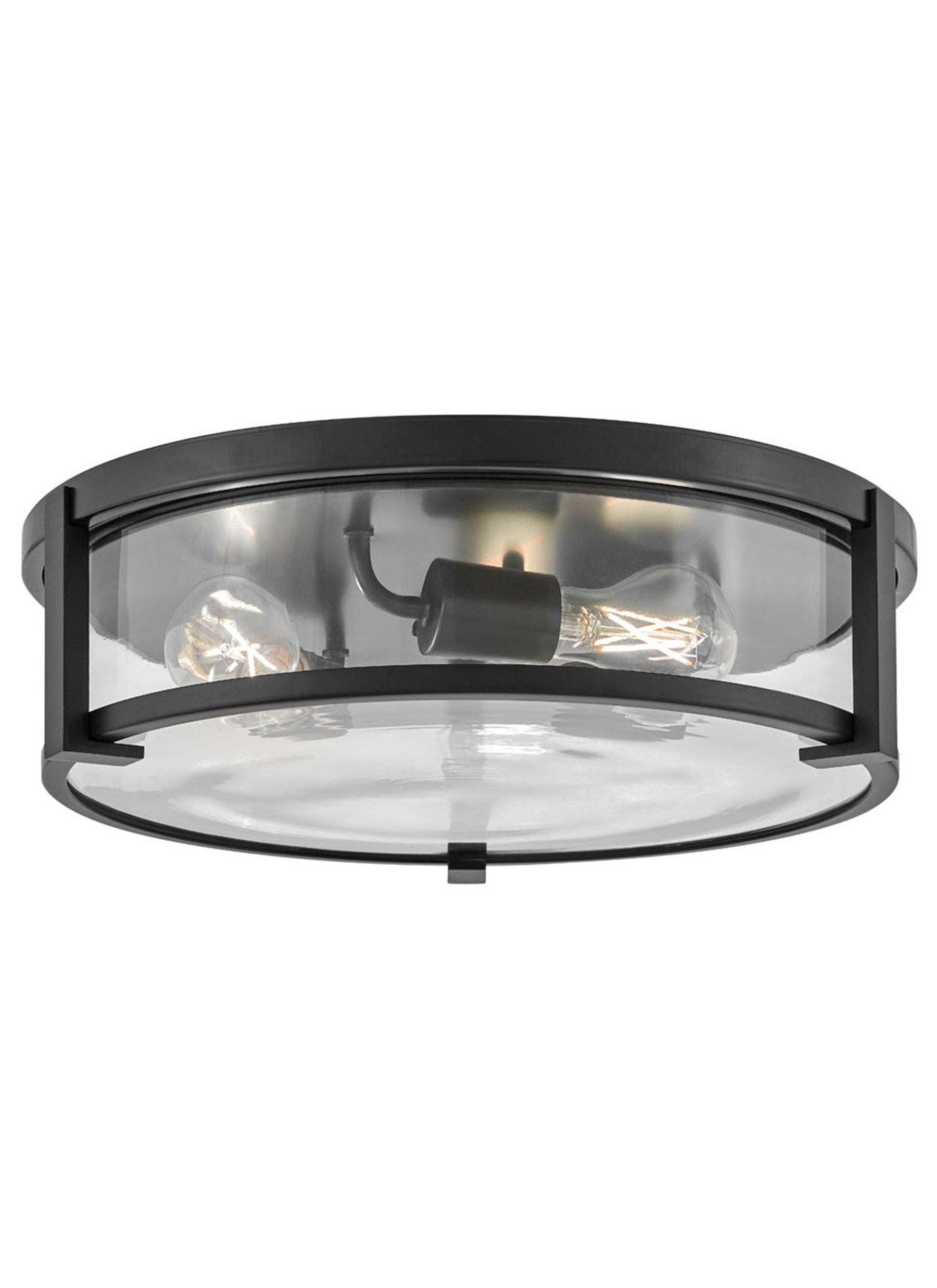 Lowell 3L medium flush mount - 3243BK-CL