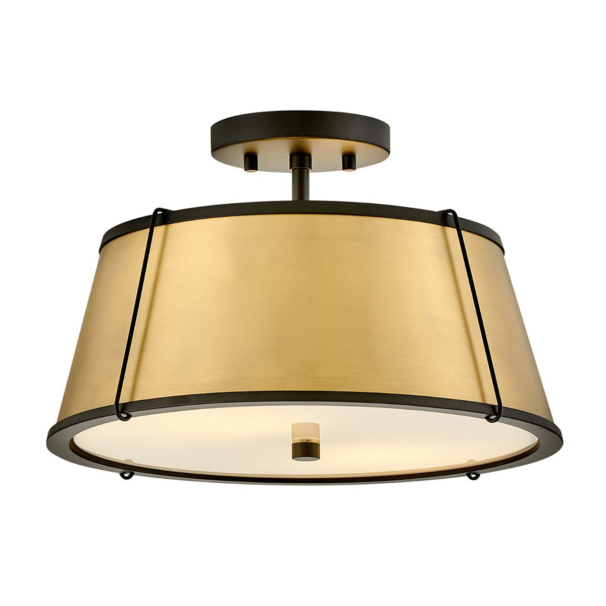 Clarke 2L medium semi-flush mount - 4893BK-LDB