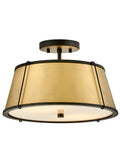 Clarke 2L medium semi-flush mount - 4893BK-LDB