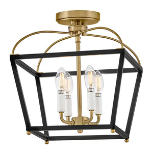 Tate 4L Semi-Flush Mount - 84273BK-LCB *
