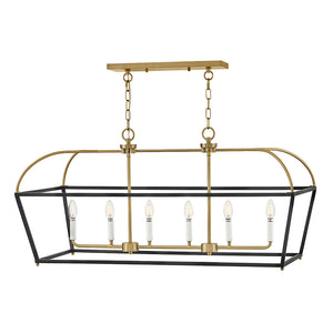 Tate 6L linear chandelier - 84275BK-LCB *