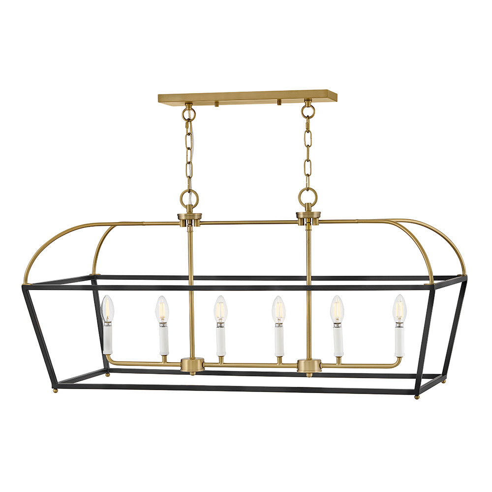 Tate 6L linear chandelier - 84275BK-LCB