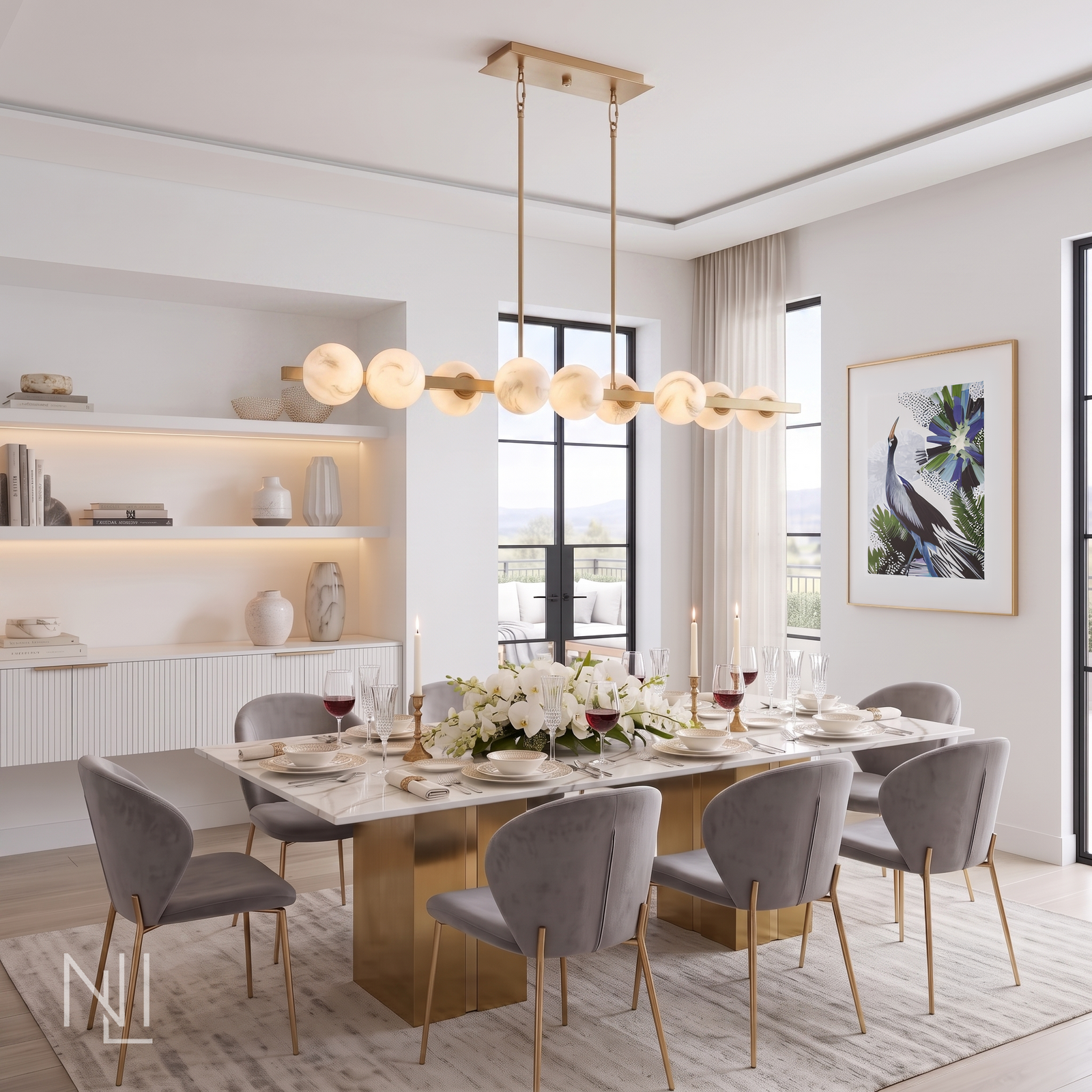 Selene 10L Linear Chandelier - FR41906LCB *