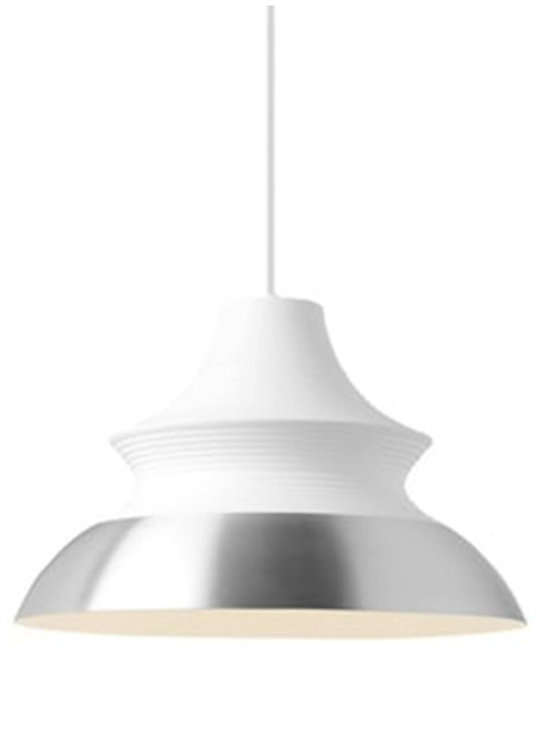 Togan Grande 1L Pendant, White/Aluminim finish - LP892WHAL2D*